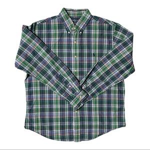 Polo Ralph Lauren Button Up Shirt Long Sleeve Men’s Size Large Custom Fit Plaid